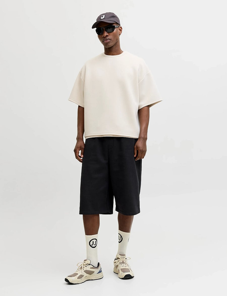 Jack & Jones - JPSTOWEN FALLS SWEAT SHORTS XXLNG LN - lühikesed dressipüksid - black - 4