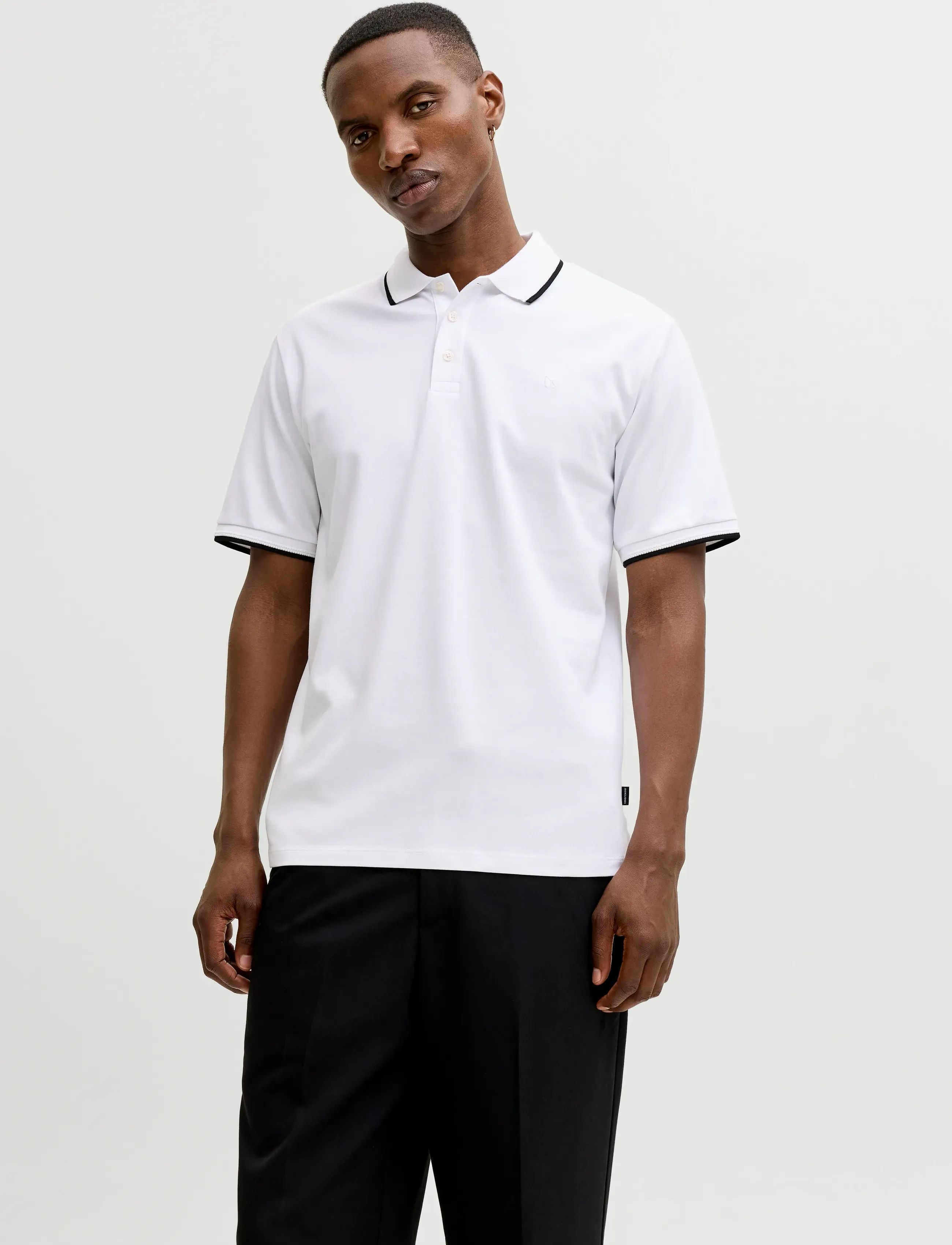 Jack & Jones JPRBLAETHAN DETAIL SS POLO SN - Poloer - BRIGHT WHITE / white