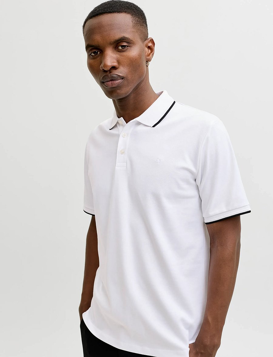 Jack & Jones - JPRBLAETHAN DETAIL SS POLO SN - kortærmede poloer - bright white - 5