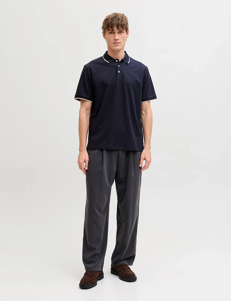 Jack & Jones - JPRBLAETHAN DETAIL SS POLO SN - kortærmede poloer - night sky - 4