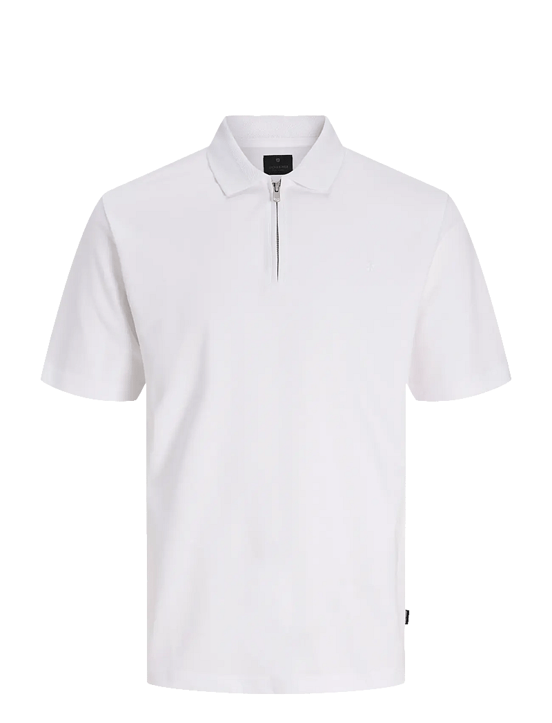Jack & Jones - JPRBLAETHAN SS ZIP POLO SN - lühikeste varrukatega polod - bright white - 1
