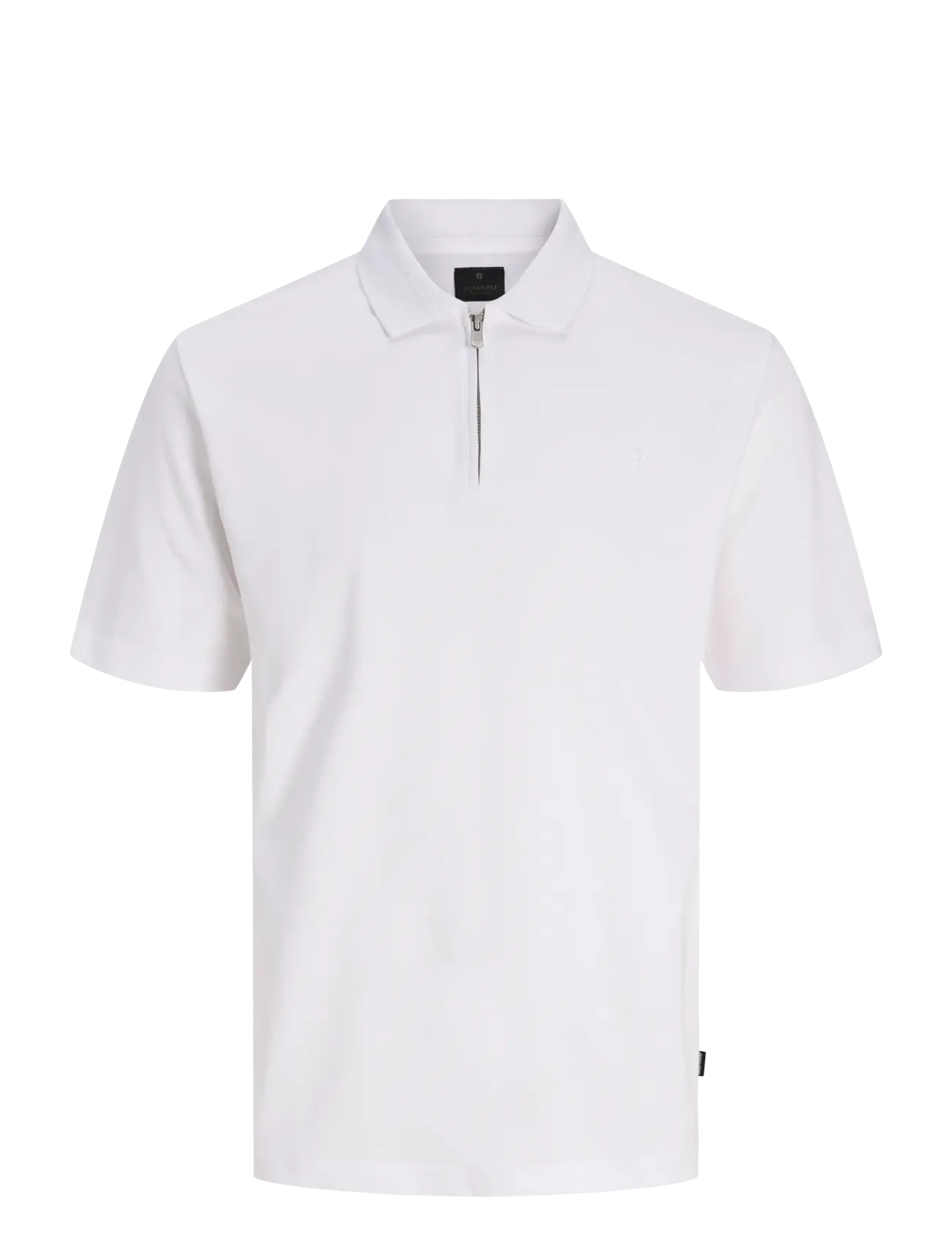 Jack & Jones JPRBLAETHAN SS ZIP POLO SN - Poloer - BRIGHT WHITE / white