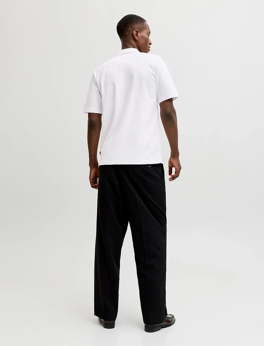 Jack & Jones - JPRBLAETHAN SS ZIP POLO SN - kortärmade pikéer - bright white - 3