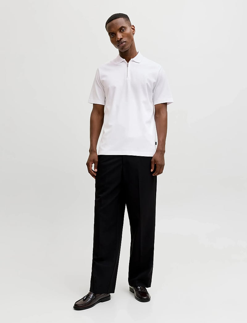 Jack & Jones - JPRBLAETHAN SS ZIP POLO SN - lühikeste varrukatega polod - bright white - 4