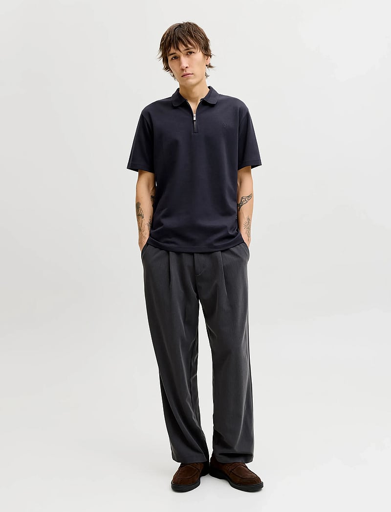 Jack & Jones - JPRBLAETHAN SS ZIP POLO SN - kurzärmelig - night sky - 4