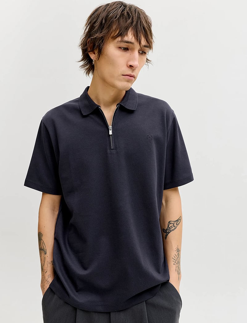 Jack & Jones - JPRBLAETHAN SS ZIP POLO SN - kurzärmelig - night sky - 5