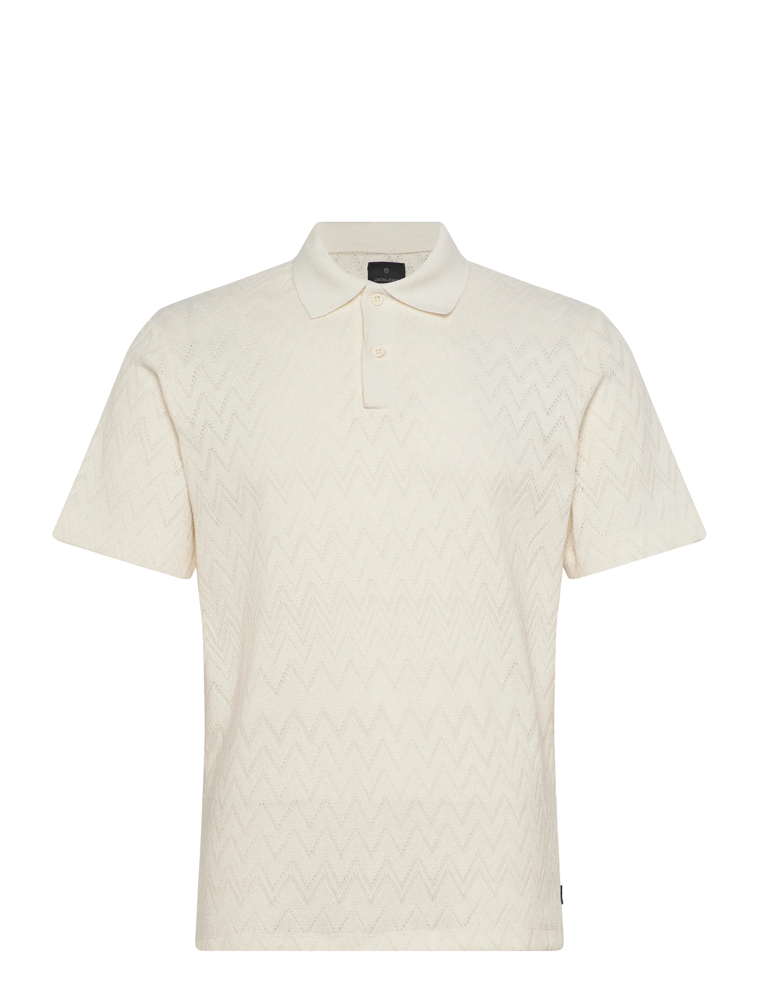 JACK & JONES Jprblatrenton Ss Jacquard Polo Cream - M - Herren