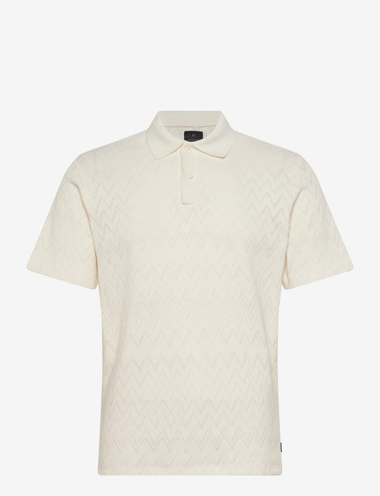 Jack & Jones - JPRBLATRENTON SS JACQUARD POLO - kortärmade pikéer - cloud dancer - 0
