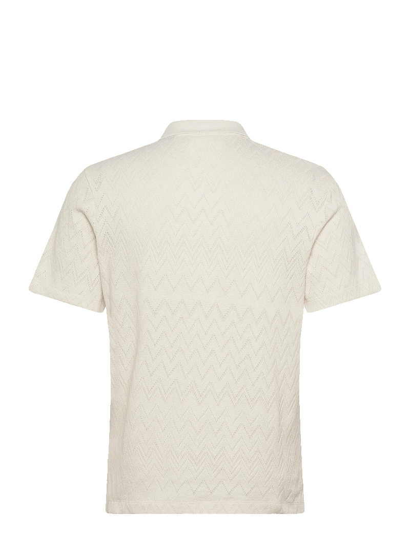 Jack & Jones - JPRBLATRENTON SS JACQUARD POLO - kortärmade pikéer - cloud dancer - 1