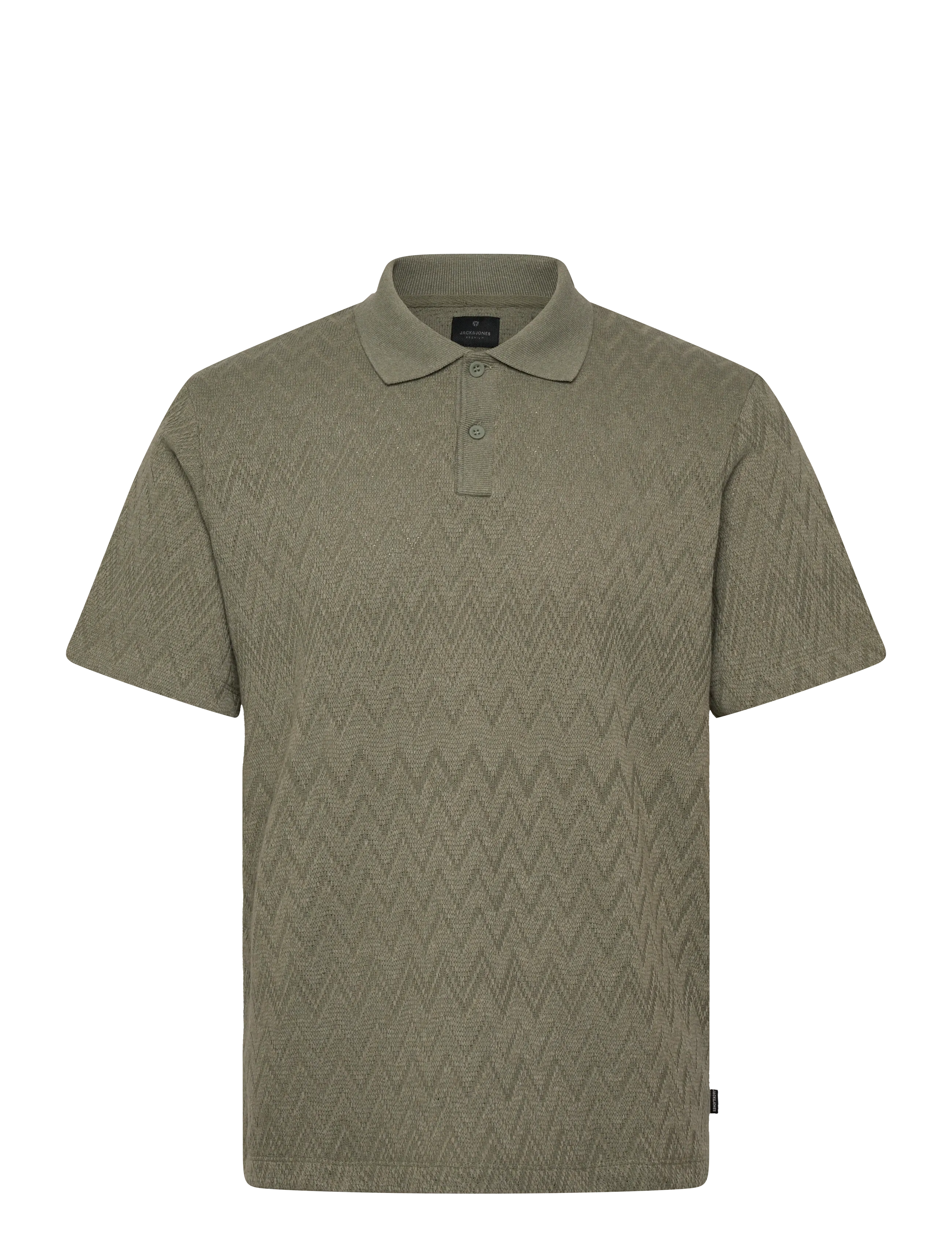 Jack & Jones JPRBLATRENTON SS JACQUARD POLO - Vaatteet - SMOKEY OLIVE / khaki/green