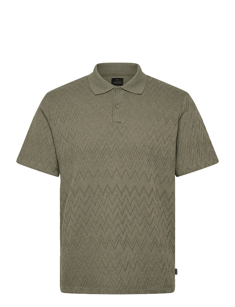 Jack & Jones - JPRBLATRENTON SS JACQUARD POLO - kortærmede poloer - smokey olive - 0
