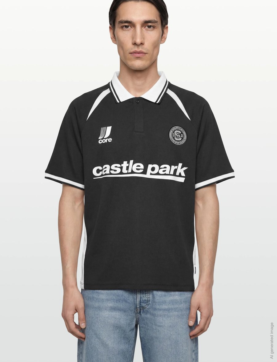 Jack & Jones - JCOCLUB RIBBED FOOTBALL POLO SS - oberteile & t-shirts - black - 3