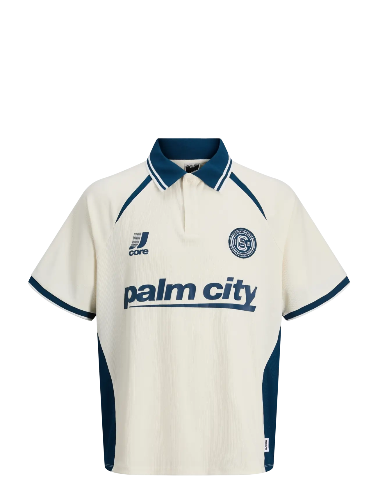 JCOCLUB RIBBED FOOTBALL POLO SS - BRIGHT WHITE