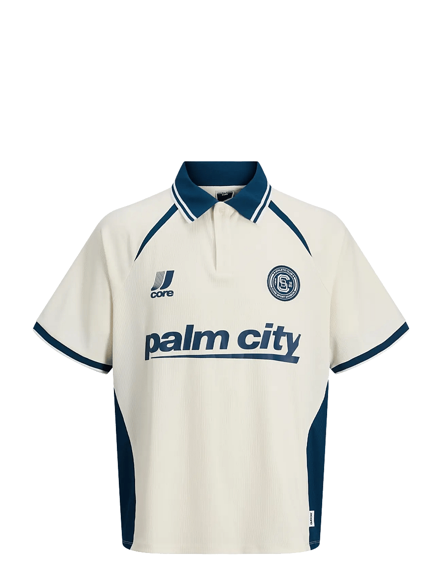 Jack & Jones - JCOCLUB RIBBED FOOTBALL POLO SS - oberteile & t-shirts - bright white - 1