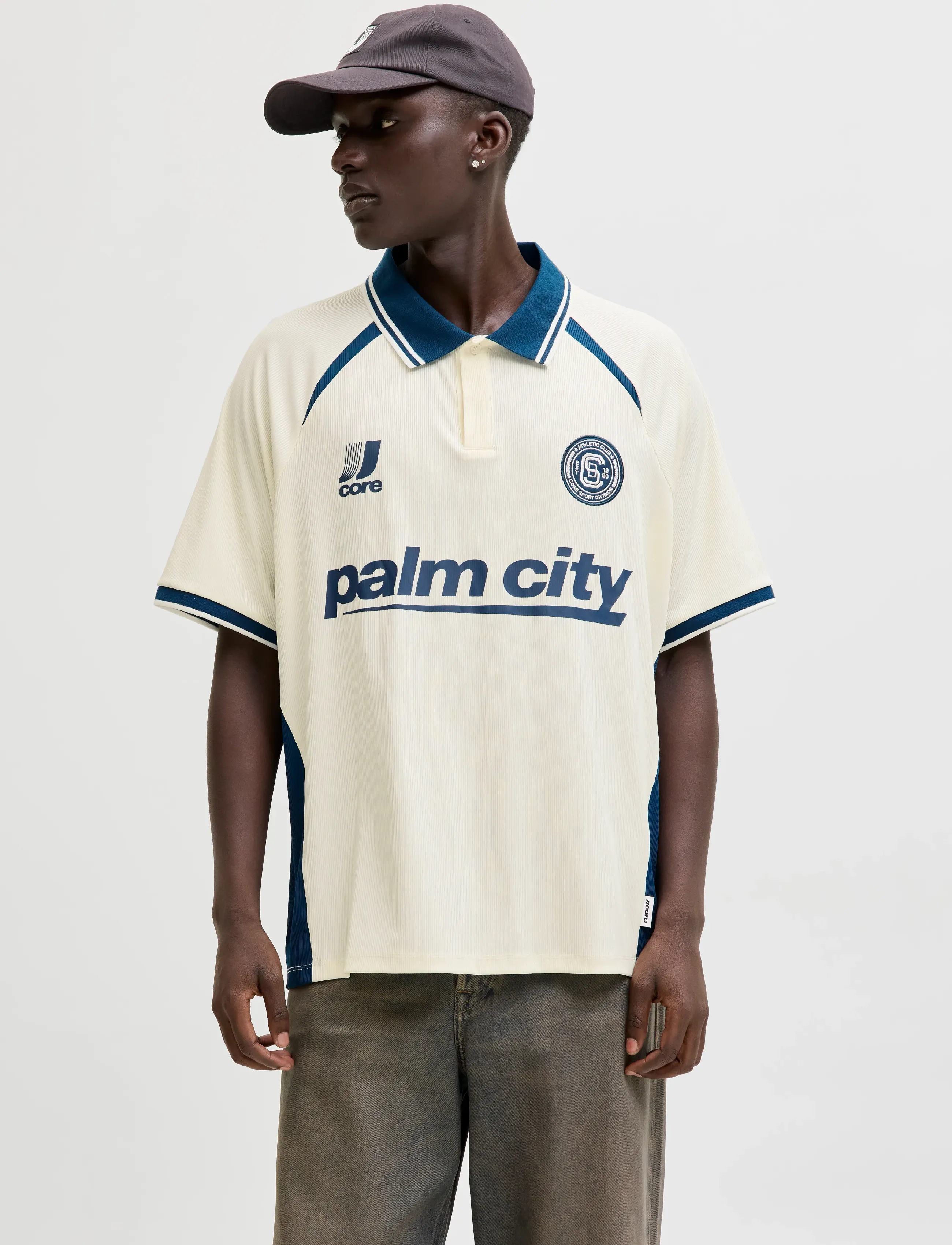 Jack & Jones JCOCLUB RIBBED FOOTBALL POLO SS - Pikéer - BRIGHT WHITE / white