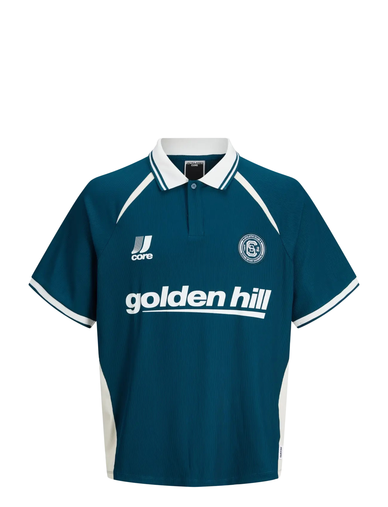 Jack & Jones JCOCLUB RIBBED FOOTBALL POLO SS - T-shirts - POSEIDON / navy