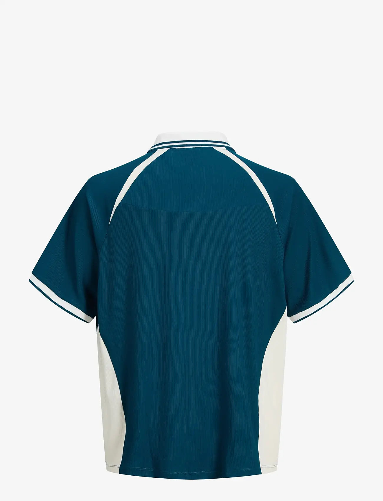 Jack & Jones - JCOCLUB RIBBED FOOTBALL POLO SS - toppar & t-shirts - poseidon - 2