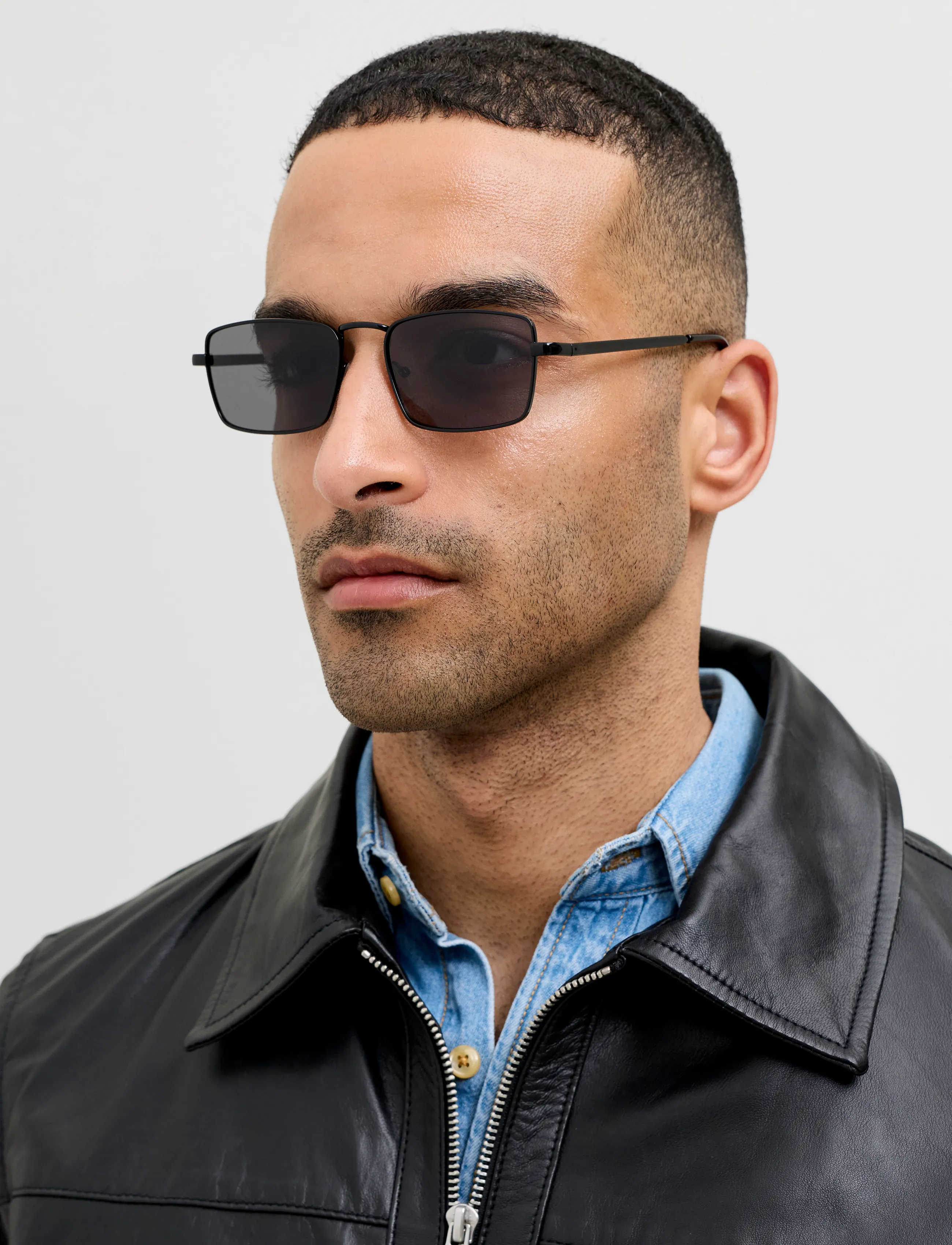 Jack & Jones Jacdrew Sunglasses, One Size, Black, Solbriller > Solbriller Med Firkantet Stel, Herre