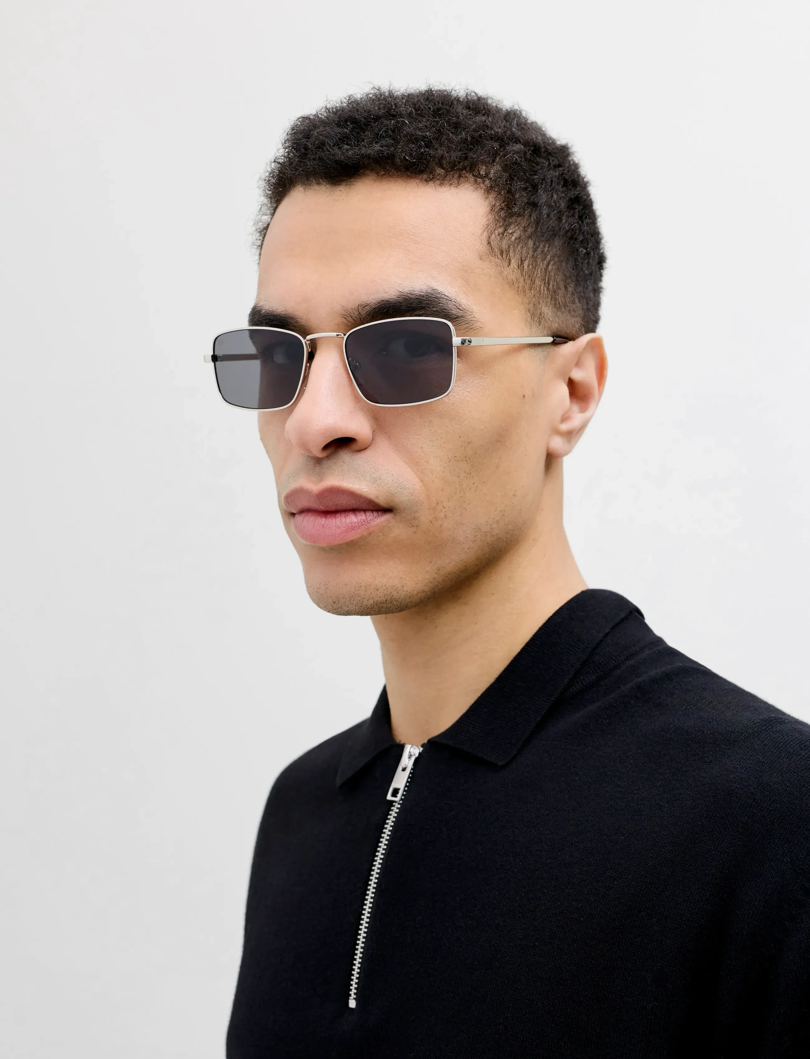 Jack & Jones Jacdrew Sunglasses, Mænd, Rektangulære Solbriller, Sølv, Str: ONE SIZE