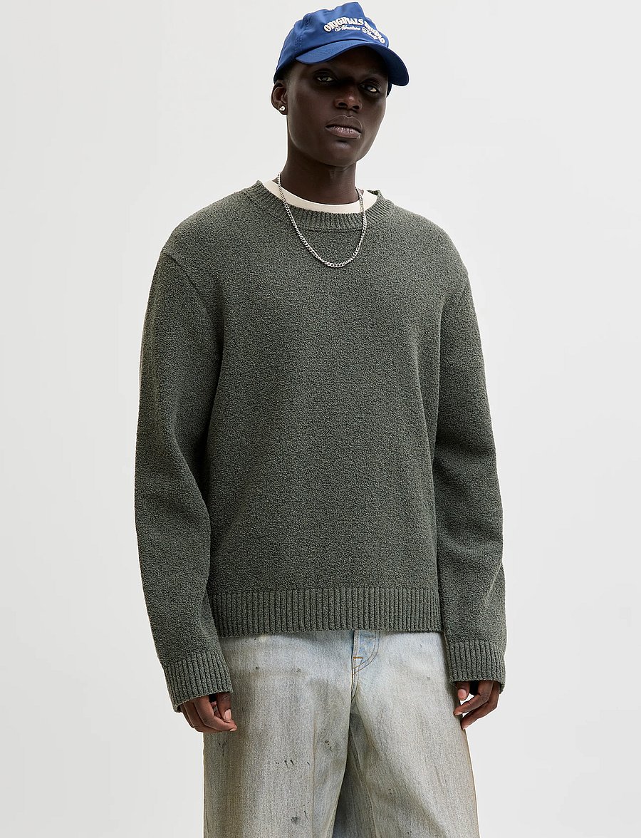 Jack & Jones - JORNORREBRO CATSKILLS KNIT CREW NECK SN - rund hals - olive night - 0