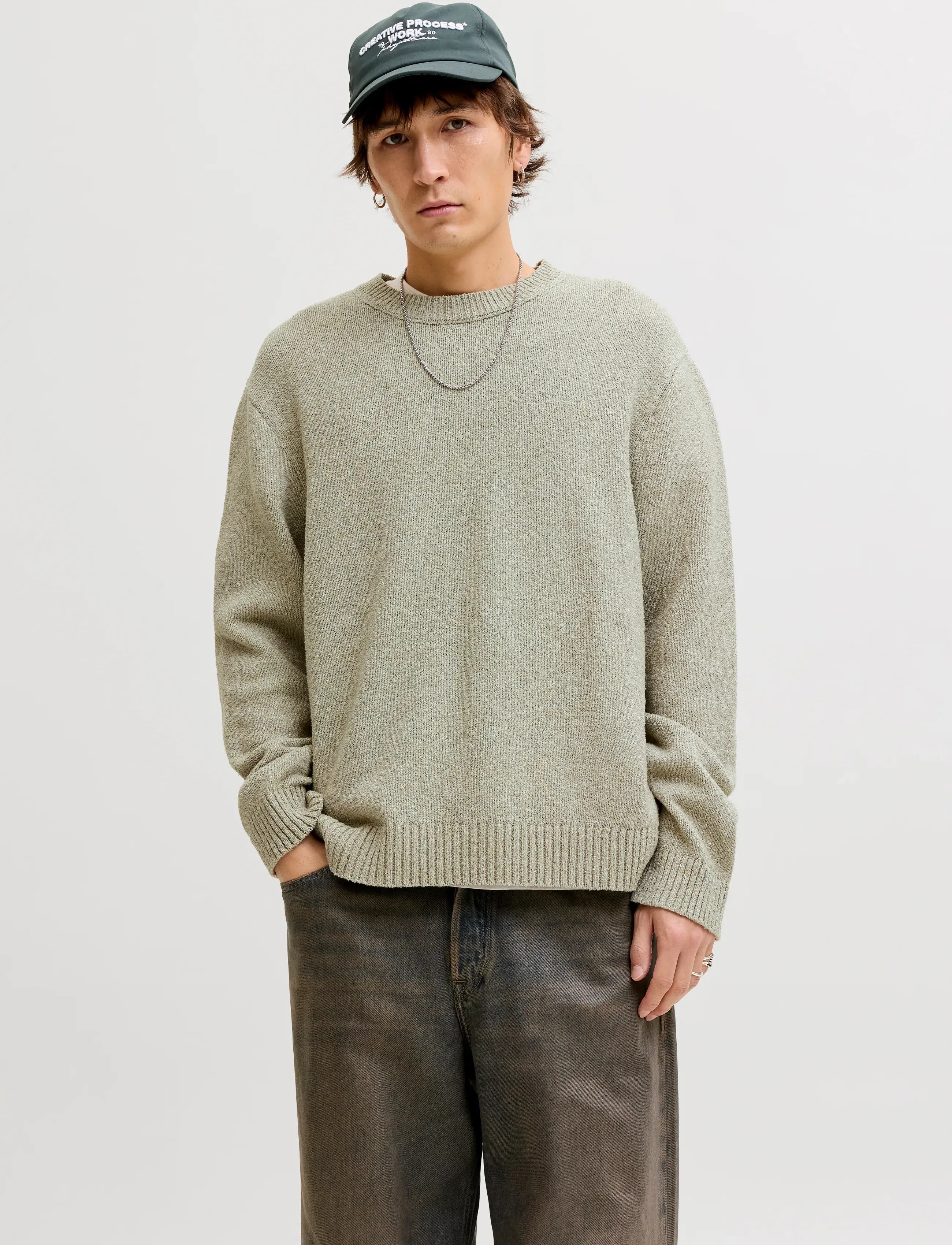 Jack & Jones Jornorrebro Catskills Knit Crew Neck Sn, XL, Beige, Strik > Runde Halse, Herre
