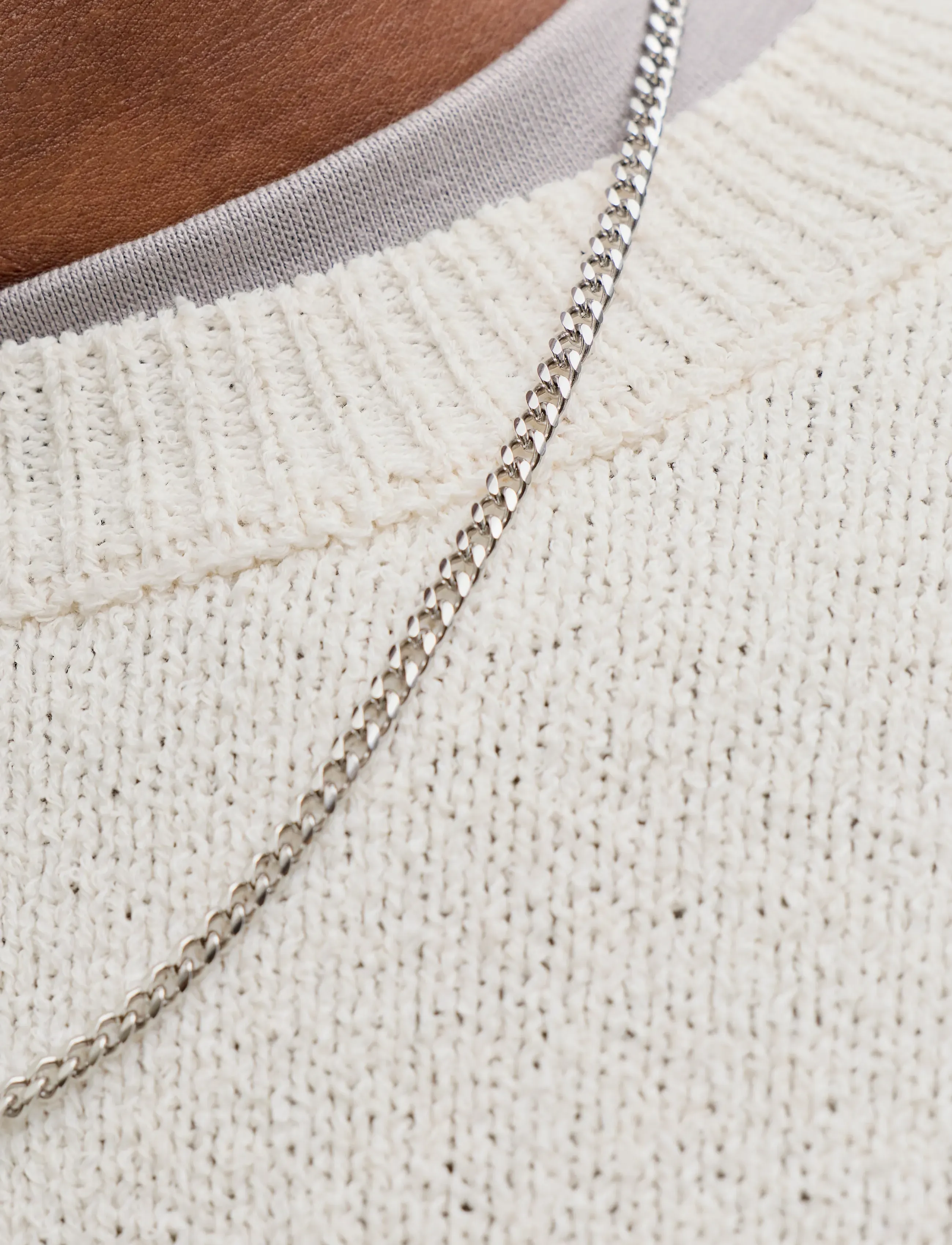 Jack & Jones JORNORREBRO CATSKILLS KNIT CREW NECK SN - Strickmode - SEA SALT / white