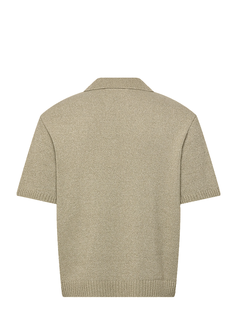 Jack & Jones - JORCATSKILLS KNIT SS SPLIT NECK POLO - kootud polosärgid - seagrass - 1