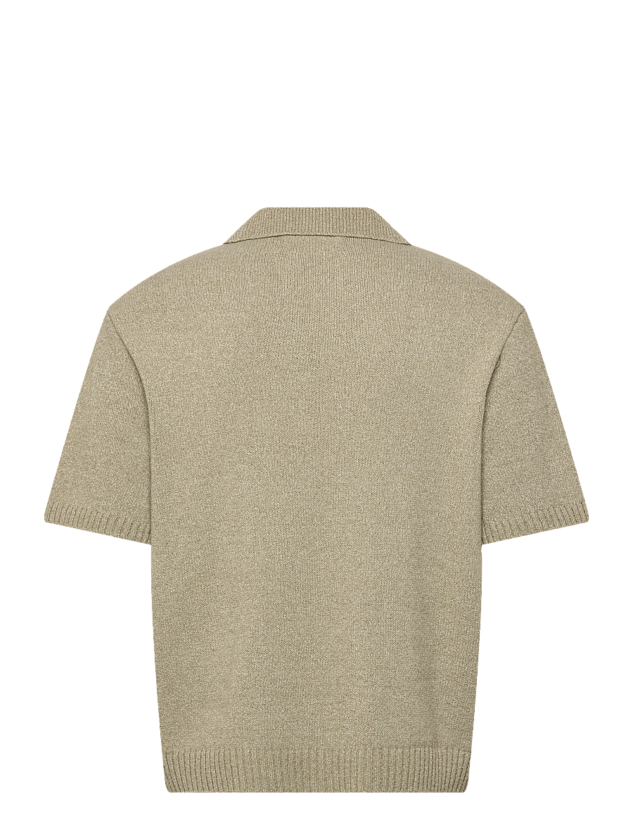 Jack & Jones - JORCATSKILLS KNIT SS SPLIT NECK POLO - kootud polosärgid - seagrass - 1