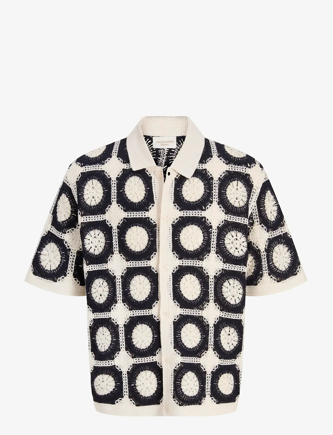 Jack & Jones - JORORCHARD KNIT CROCHET POLO - polostrik - sea salt - 1