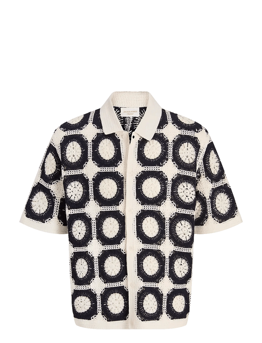 Jack & Jones - JORORCHARD KNIT CROCHET POLO - knitted polos - sea salt - 1