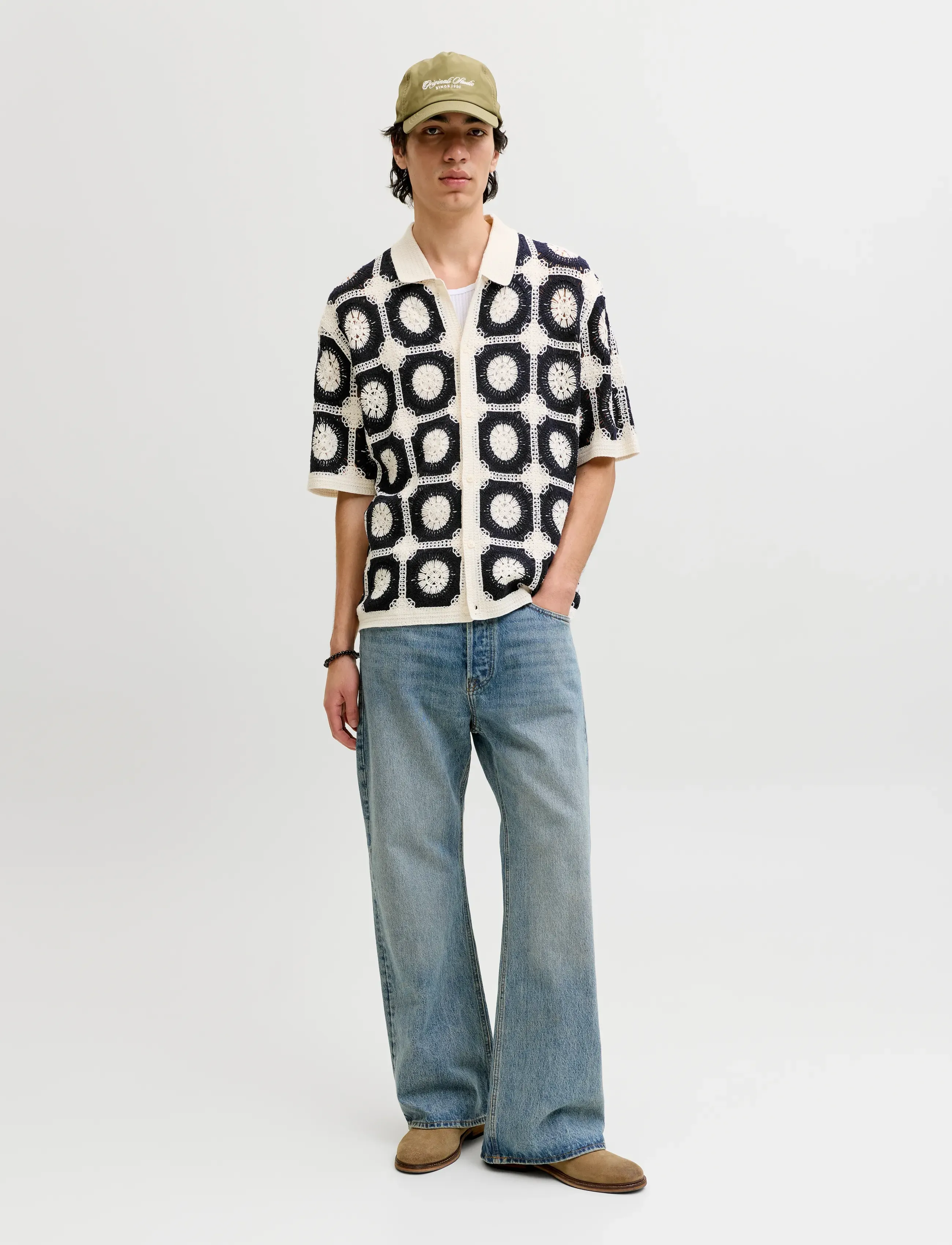 Jack & Jones - JORORCHARD KNIT CROCHET POLO - gestrickte polohemden - sea salt - 3