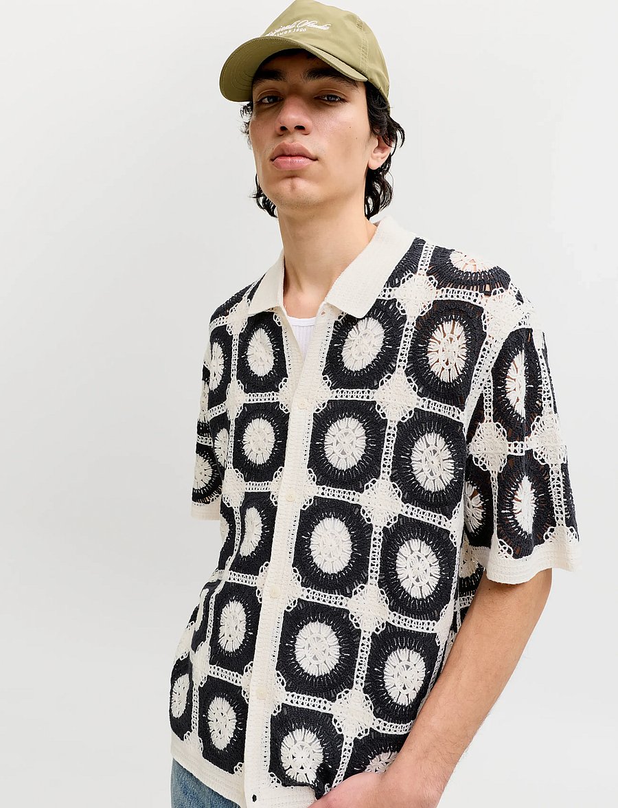 Jack & Jones - JORORCHARD KNIT CROCHET POLO - knitted polos - sea salt - 5