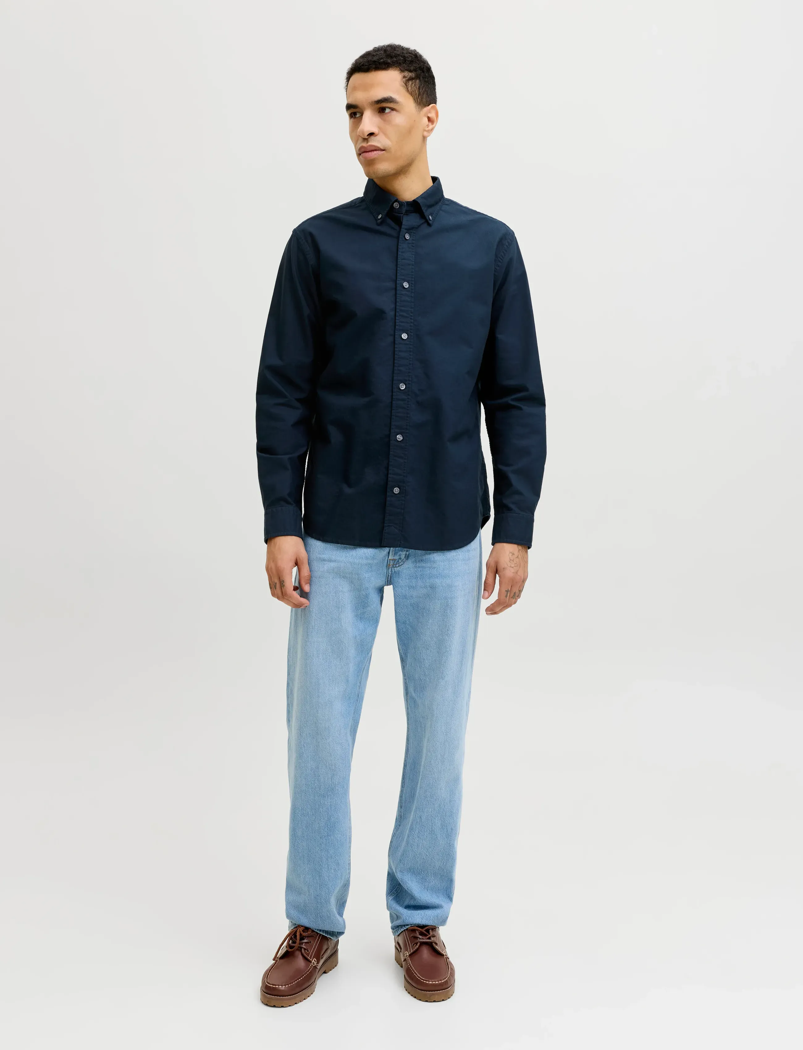 Jack & Jones - JJEHARVEY OXFORD L/S SHIRT NOOS - oxford skjorter - sky captain - 3
