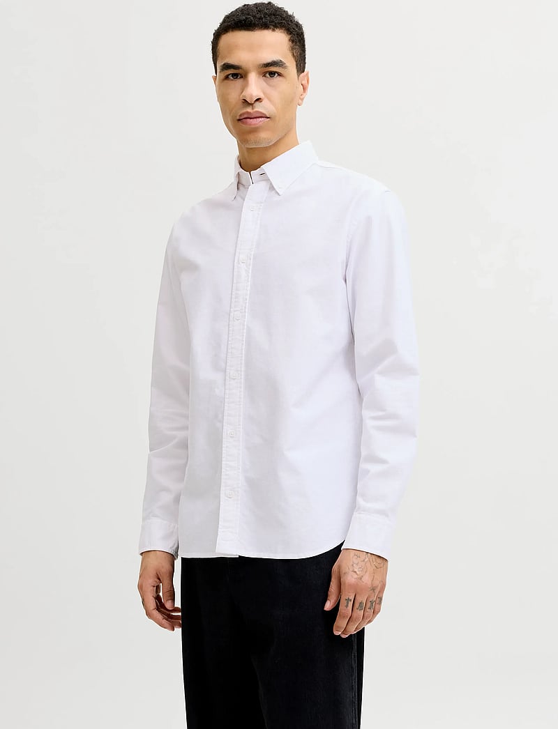 Jack & Jones - JJEHARVEY OXFORD L/S SHIRT NOOS - oxford-skjortor - white - 0