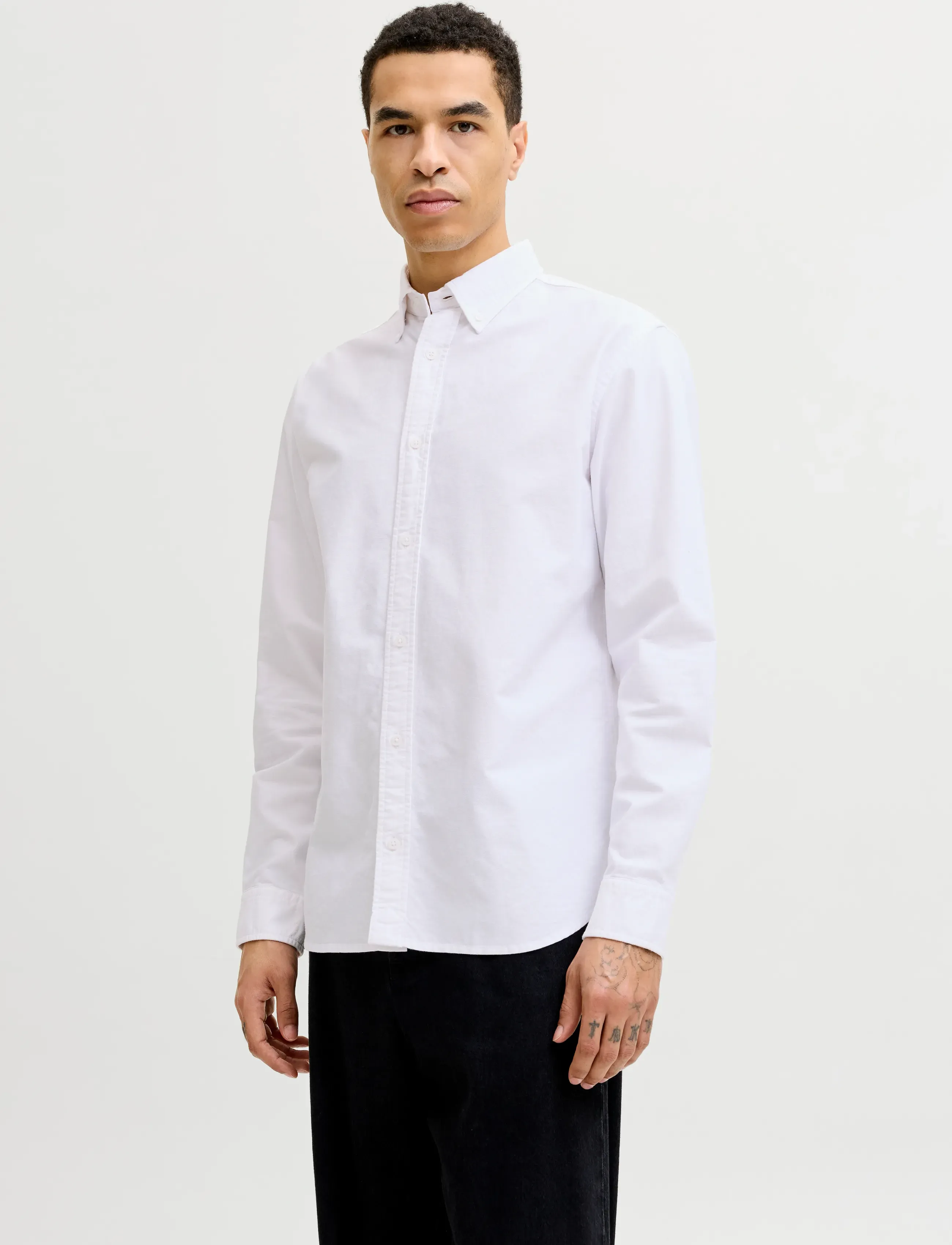 Jack & Jones JJEHARVEY OXFORD L/S SHIRT NOOS - Skjorter - WHITE / white