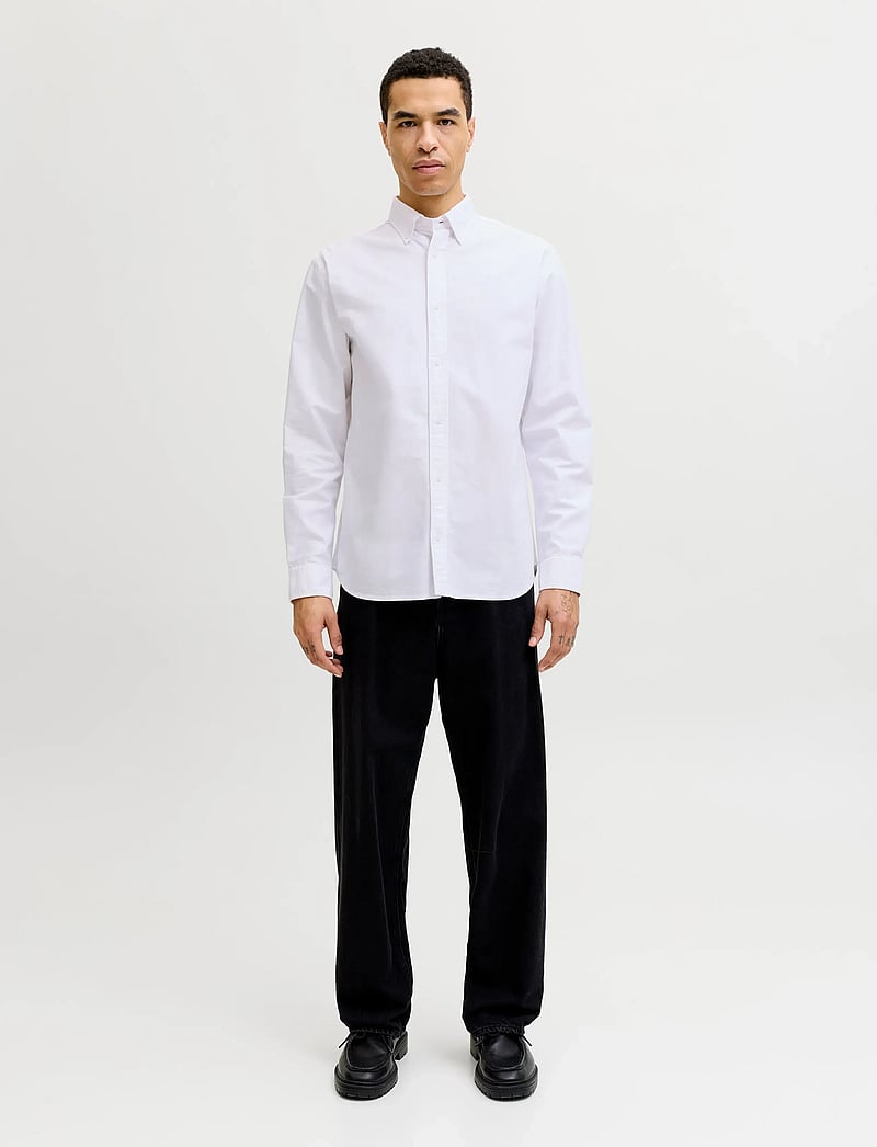 Jack & Jones - JJEHARVEY OXFORD L/S SHIRT NOOS - oxford-skjortor - white - 3