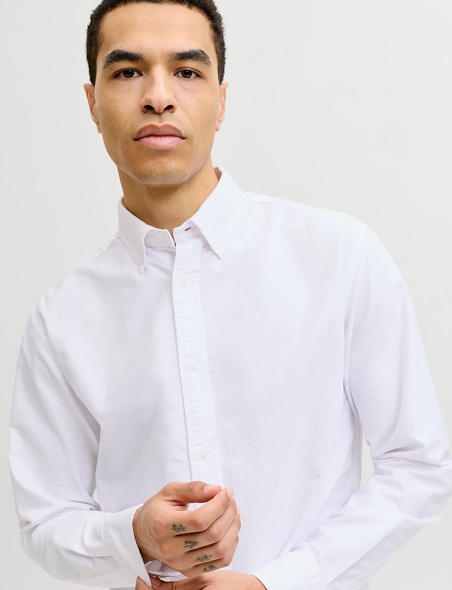 Jack & Jones - JJEHARVEY OXFORD L/S SHIRT NOOS - oxford skjorter - white - 5