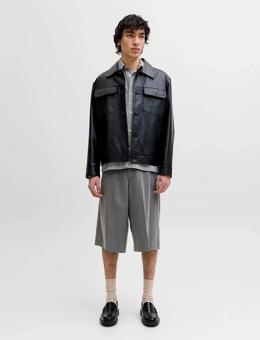 Jack & Jones - JPSTOWEN TOBY CHINO SHORTS XLNG LN - chinos shorts - grey melange - 4