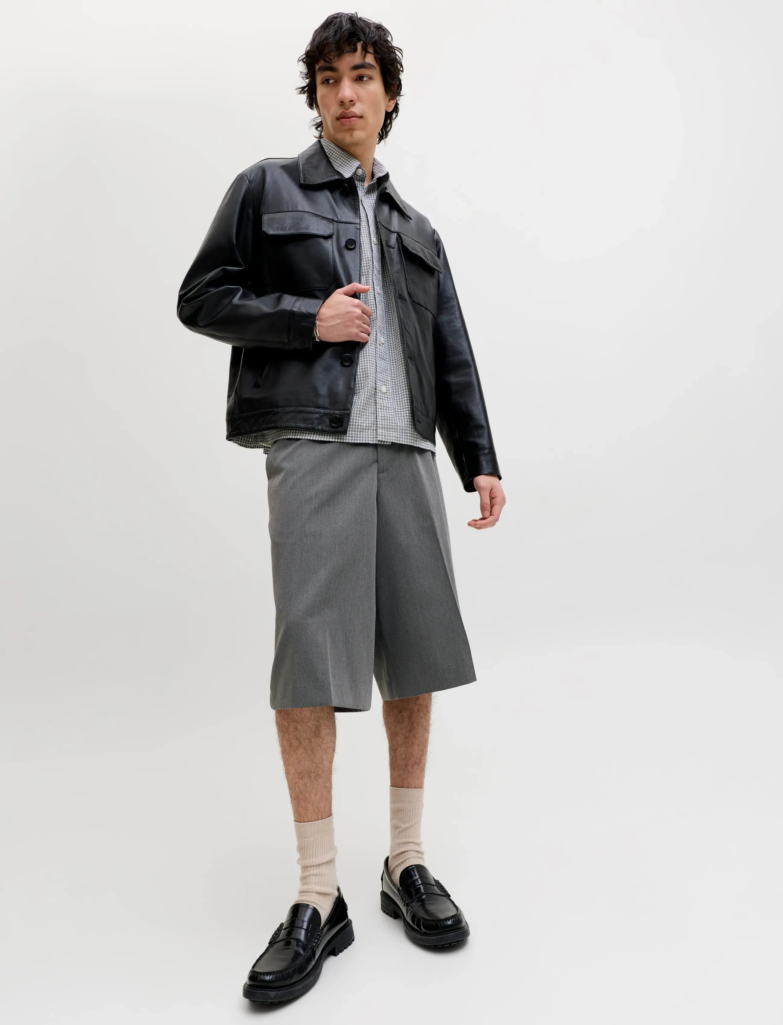 Jack & Jones - JPSTOWEN TOBY CHINO SHORTS XLNG LN - chinos shorts - grey melange - 5