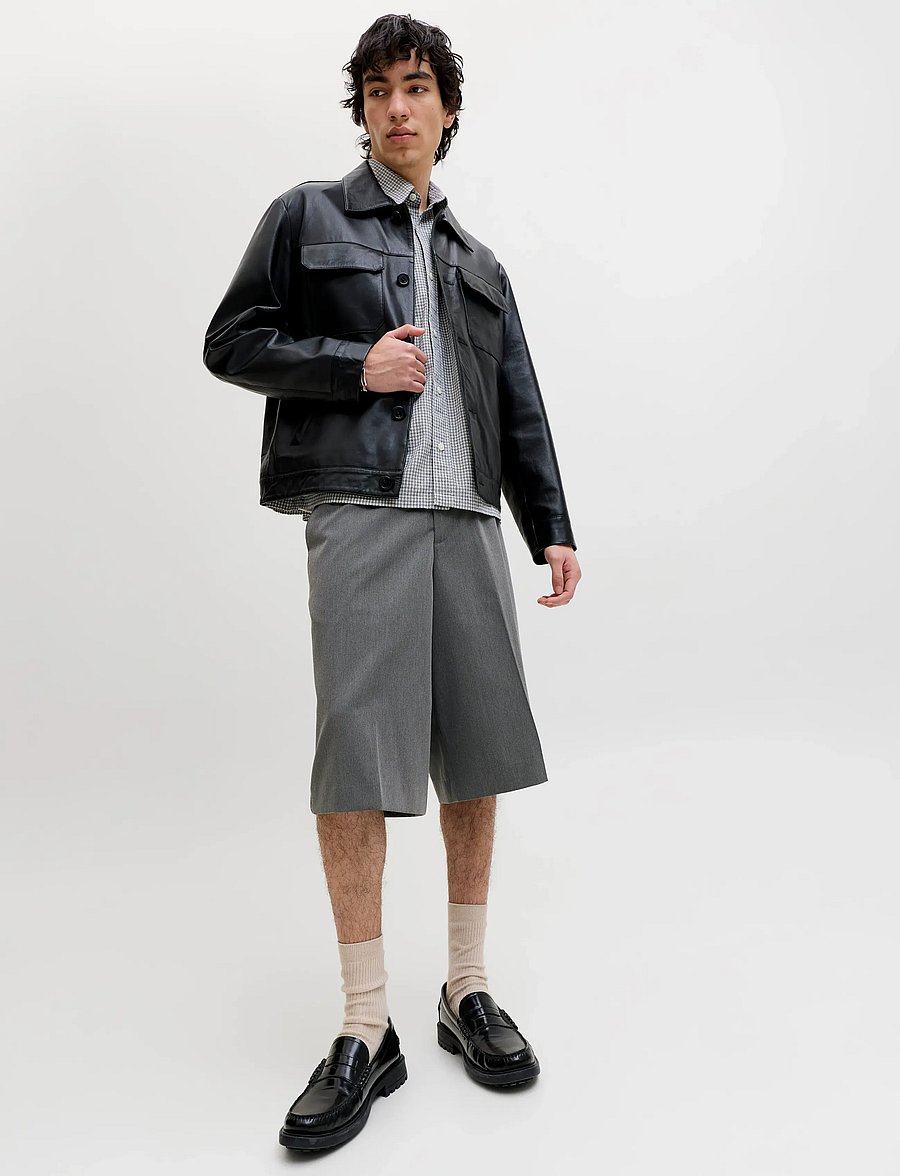 Jack & Jones - JPSTOWEN TOBY CHINO SHORTS XLNG LN - chinos shorts - grey melange - 5