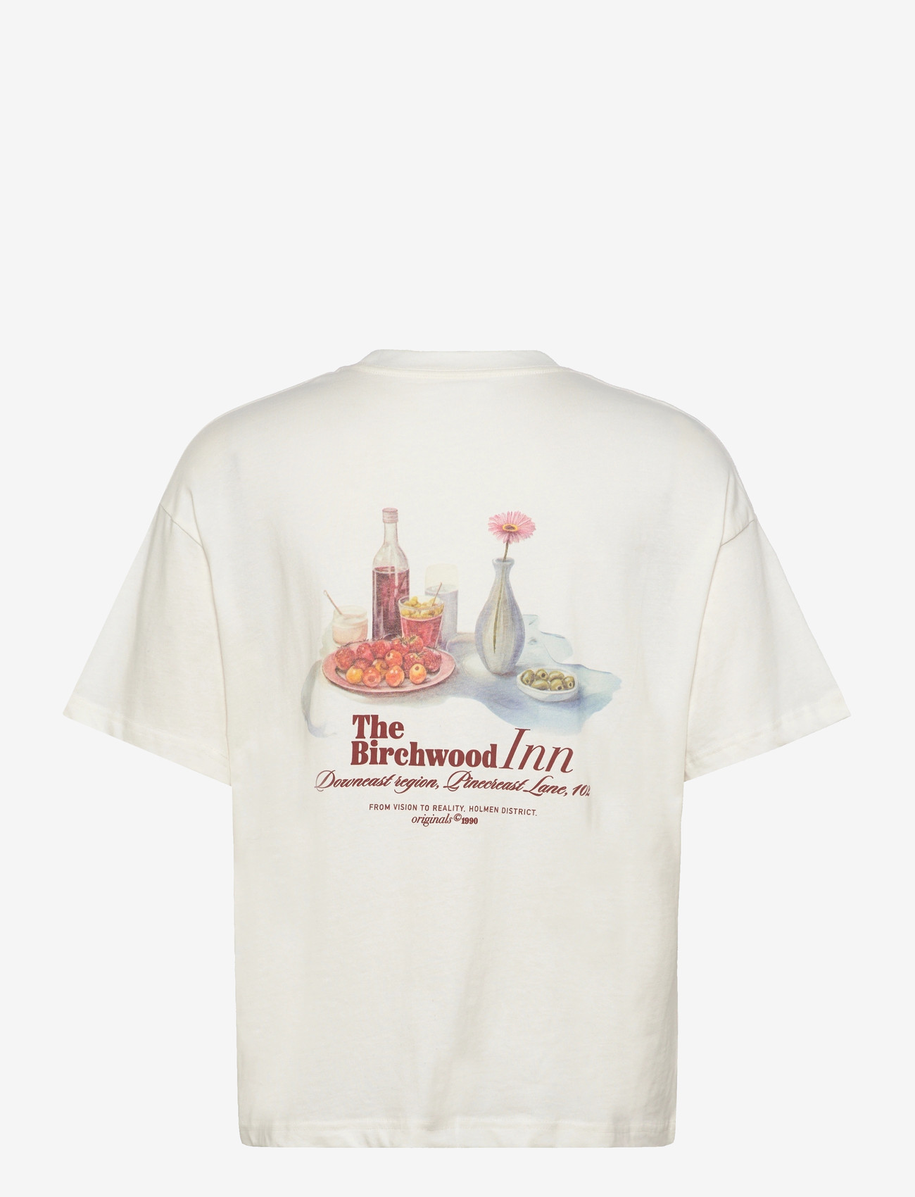 Jack & Jones - JORMAINE FOOD TEE SS CREW NECK - short-sleeved t-shirts - cloud dancer - 1