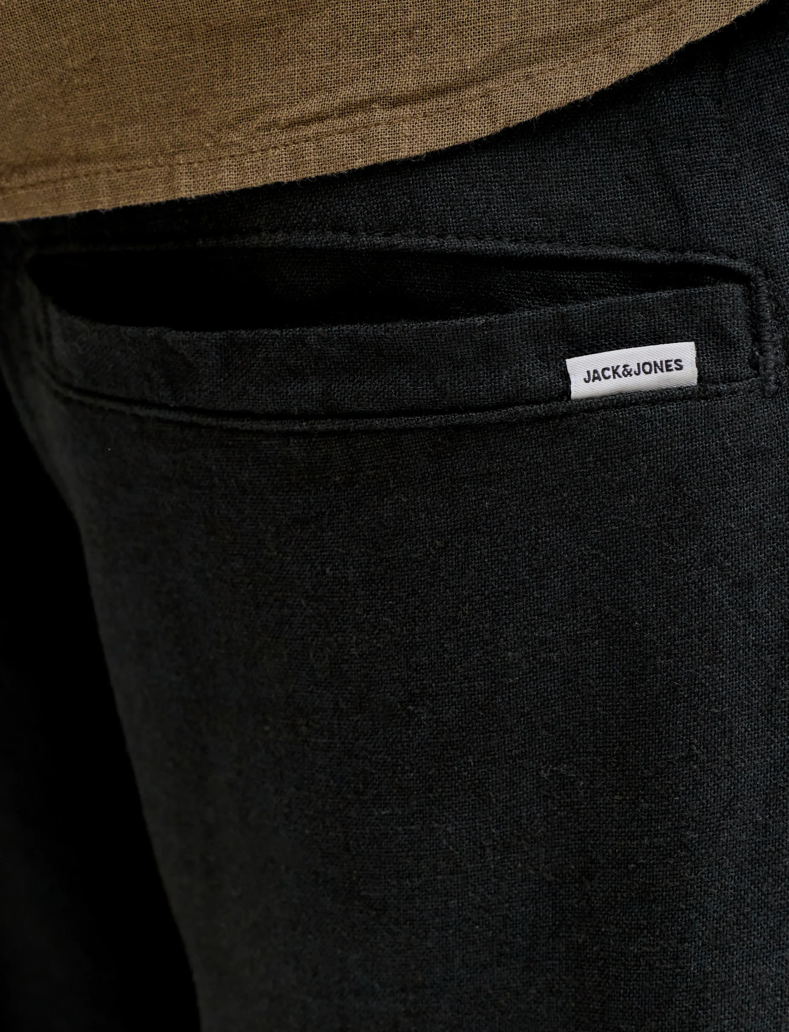 Jack & Jones - JPSTBILL ANDROS VIS LINEN BLEND JOGGER - casual byxor - black - 5