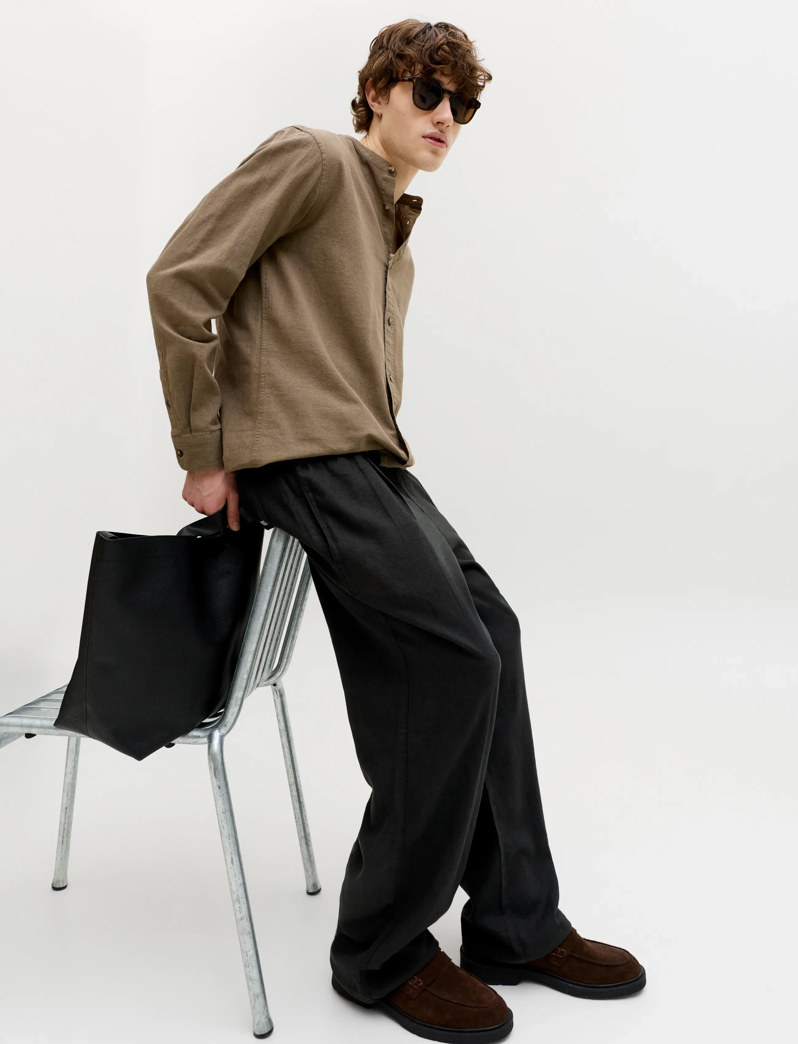 JACK & JONES Jpstbill Andros Vis Linen Blend Jogger linnebyxor herr – bild 5
