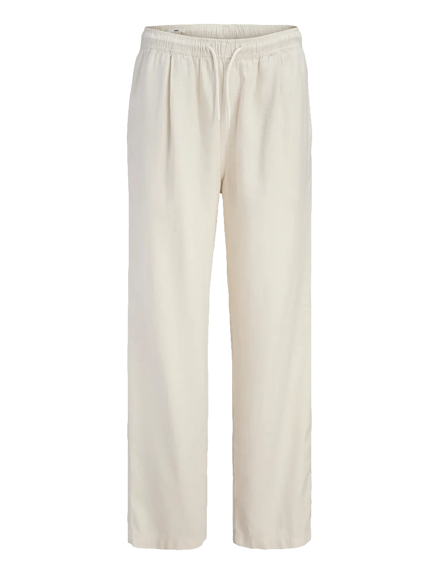 Jack & Jones - JPSTBILL ANDROS VIS LINEN BLEND JOGGER - hørbukser - cloud dancer - 1