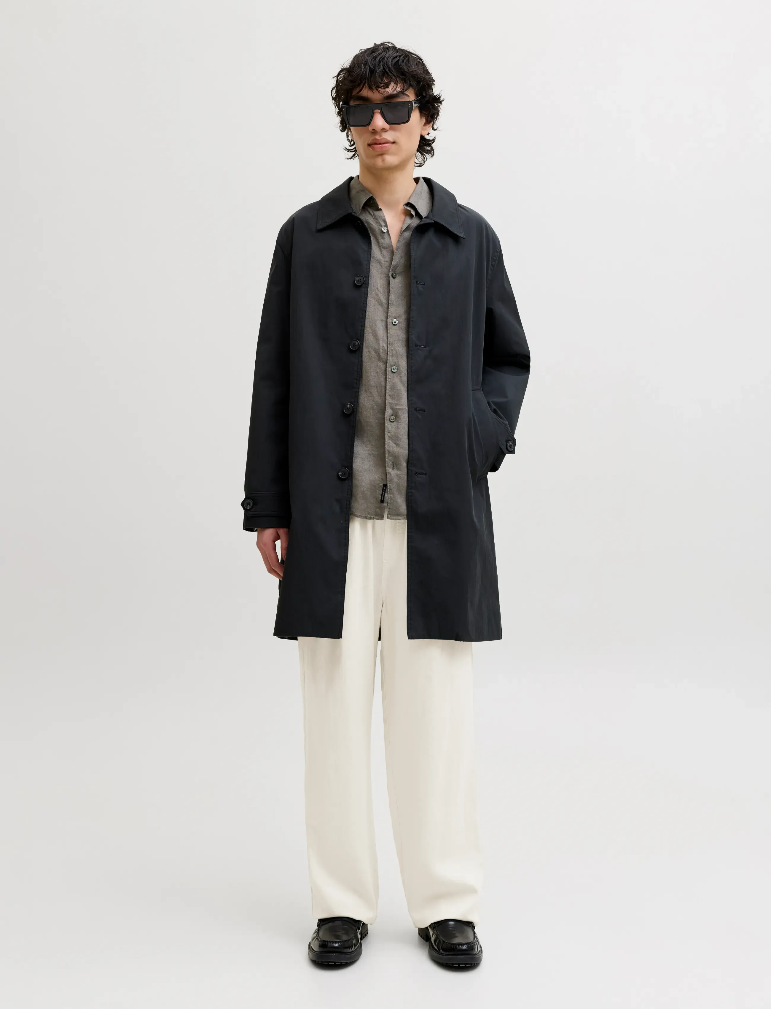 Jack & Jones - JPSTBILL ANDROS VIS LINEN BLEND JOGGER - linen trousers - cloud dancer - 4