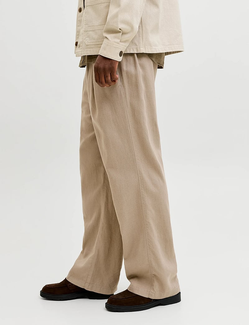 Jack & Jones - JPSTBILL ANDROS VIS LINEN BLEND JOGGER - linased püksid - vintage khaki - 5