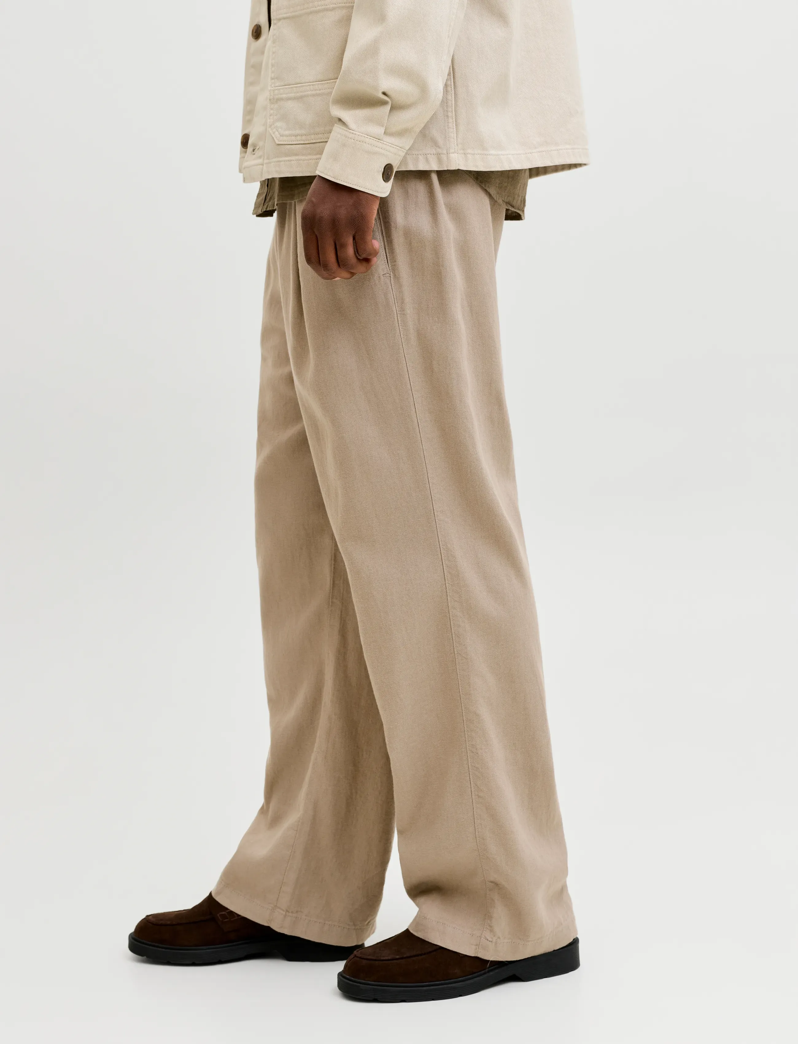 Jack & Jones - JPSTBILL ANDROS VIS LINEN BLEND JOGGER - linased püksid - vintage khaki - 5