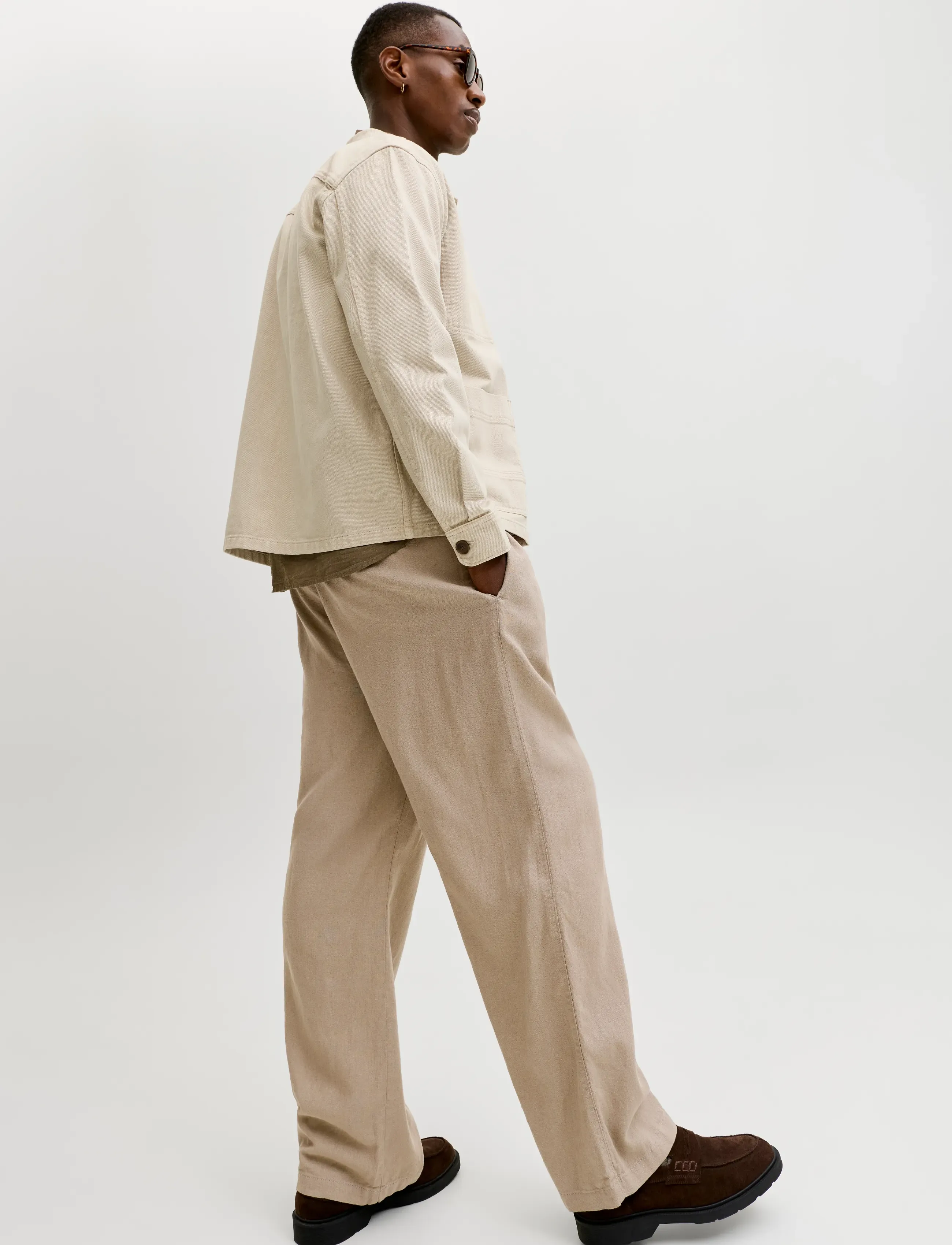 JACK & JONES Jpstbill Andros Vis Linen Blend Jogger linnebyxor herr – bild 5