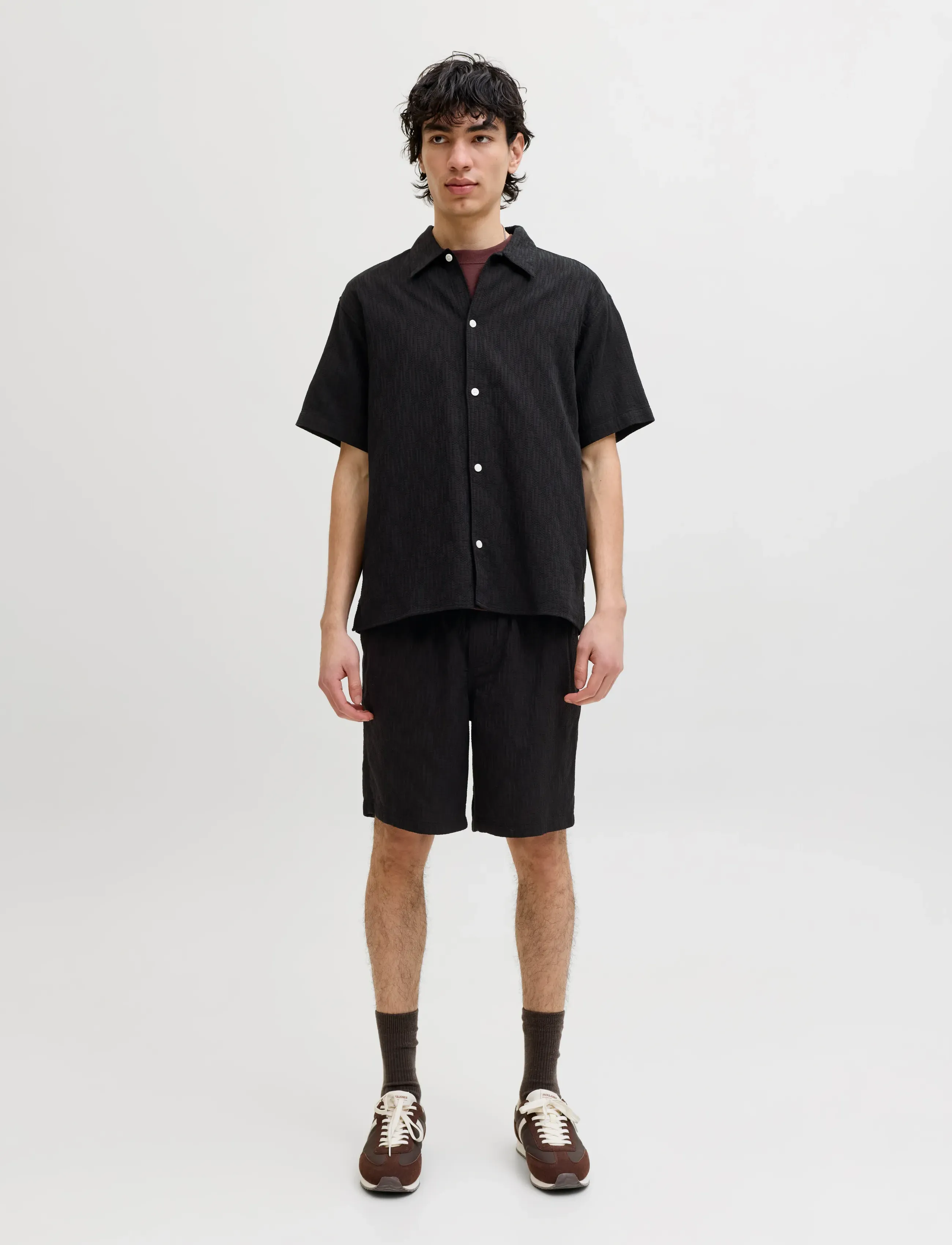 Jack & Jones - JPSTJAIDEN WAVY JOGGER SHORTS REG SN - underdele - black - 4