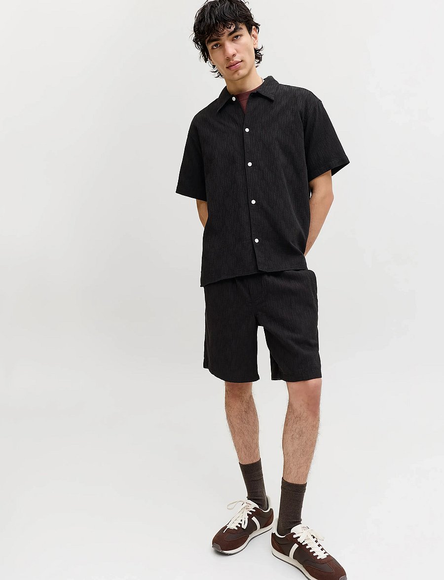 Jack & Jones - JPSTJAIDEN WAVY JOGGER SHORT REG SN - shorts - black - 5